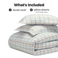 thumbnail image 6 of Superior Plaid Flannel Cotton Duvet Set, King/California King, Green Rust, 6 of 11