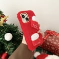 thumbnail image 3 of for iPhone 16 Pro Christmas Phone Case, Lovely Furry Plush Warm Soft Winter Case Cover for Women Girls Men Boys Best Gift Shockproof Protective for iPhone 16 Pro - Red, 3 of 10