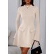 thumbnail image 2 of Vestido PRETTYGARDEN Otoño 2025 Mini Beige con Mangas Acampanadas - Talle S, 2 of 8