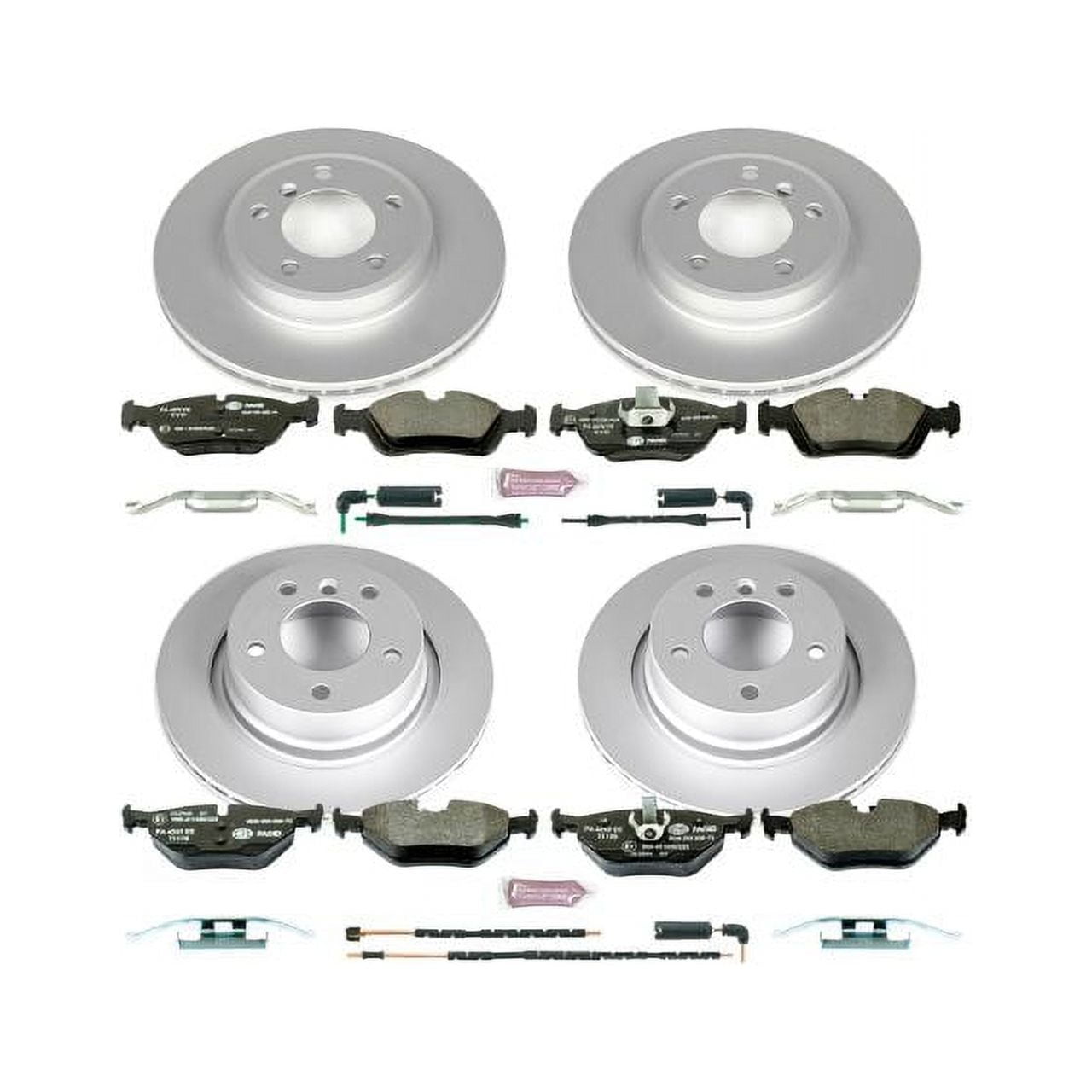 Power Stop Front and Rear Euro-Stop ECE-R90 Certified Brake Pad and Rotor Kit ESK873