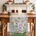 thumbnail image 2 of Table Runner 36 Inches Long for Kitchen Dining, Easter Dresser Scarf Farmhouse, Dining Table Decorations for Wedding/Parties, Spring Bunny Botanical Flowers Herbs Eggs Plaid 13 x 36 In, 2 of 8