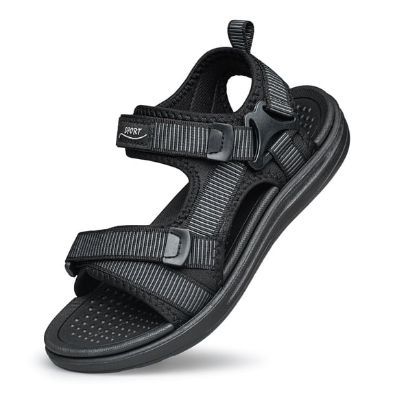 BNRSHOE Boys Sandals Open Toe Lightweight Water Sports Beach Summer Shoes for Little Big Kid Black