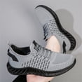 thumbnail image 6 of QWKLEAJ Men’s Casual Shoes Slip On Athletic Sneakers, Breathable Hollow Knit Mesh Blade Non Slip Cushioned Running Trainers for Men Daily Walking Gym Outdoor Workout Footwear Gray 7.5, 6 of 6