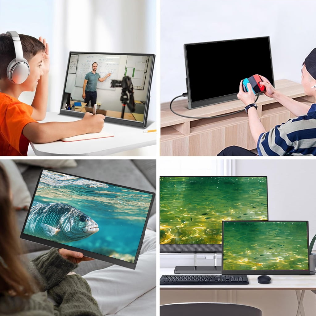 ROZYARD Portable Monitor 16inch 1920X1200 Display 60Hz LCD Panel 16:10 with Speaker USB C Portable Monitor for Laptop PC
