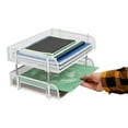 thumbnail image 5 of Mind Reader Stackable Paper Tray, Desktop Organizer, File Storage, Office, Metal, 2 Pcs., White, 5 of 5