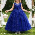 thumbnail image 2 of UAYOTSE Girls Sleeveless Lace formal Maxi Dress 4 5 6 7 8 9 10 Years Floral Lace Tulle Long Pageant Gown for Wedding Flower Girl, 2 of 7