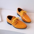thumbnail image 7 of Huowey Boys Leather Shoes Four Seasons New Pattern Pointed Low Heel Comfortable Lace Up Dress Dance Performance Shoes, 7 of 7