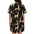 thumbnail image 3 of Bixox Women's Christmas Gold Deers Printed Pajama Set 2 Piece Lounge Set Top and Shorts Soft Pajamas, Shorts with Pockets, 3 of 7