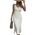 thumbnail image 2 of Vestido de Crochet para Mujer, Maxivestido Calado, para Cubrir . M, 2 of 7