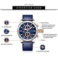 thumbnail image 5 of Men Watches Business Casual Wrist Watches (Multifunction/Waterproof/Luminous/Calendar) Genuine Leather Band Fashion Watch for Men, 5 of 6
