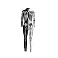 thumbnail image 3 of KOMOO Women Halloween Skeleton Bodysuit Long Sleeve Bodycon 3D Skeleton Skinny Jumpsuit Bone Skull Cosplay Catsuit, 3 of 5
