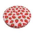 thumbnail image 2 of Xecao's Strawberries Print Stool Covers offer stylish, washable protection for PU round bar stools, perfect for home or commercial use., 2 of 7