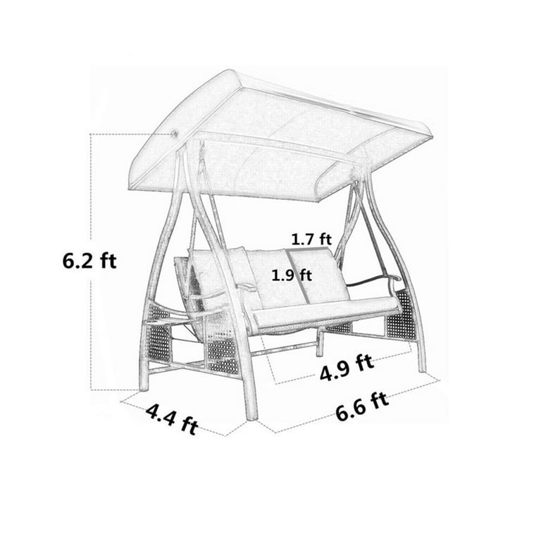 Abba Patio 3 Person Outdoor Metal Gazebo Padded Porch Swing