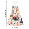 thumbnail image 6 of Yayeee Kitchen Hanging Hand Towels Set of 2 with Loop Bathroom Absorbent Tie Towel, Beige Christmas Santa, 6 of 7