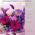 thumbnail image 4 of Ramo de flores preservadas, dobladas al amor, rosa púrpura, 4 of 7
