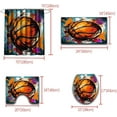 thumbnail image 6 of 4PCS Boys Shower Curtain Set - Basketball Sports Shower Curtain for Boys Bathroom Decor Basketball Shower Curtain with Bath Mat and 12 Hooks Basketball Bathroom Decor for Boys Teens Mens, 70" x 70", 6 of 6