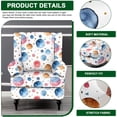 thumbnail image 2 of Wingback Chair Covers Pieces Stretch Printed Wing Back Chair Cover Sofa Slipcover Washable Wingback Armchair Slipcovers Furniture Protector with Elastic Bottom for Wingback Chairs, 2 of 7