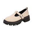 thumbnail image 3 of Willtoo Platform Shoes for Women Round Toe Buckle Strap Casual Shoes Chunky Non Slip Retro Lug Sole Flats Shoes, 3 of 6