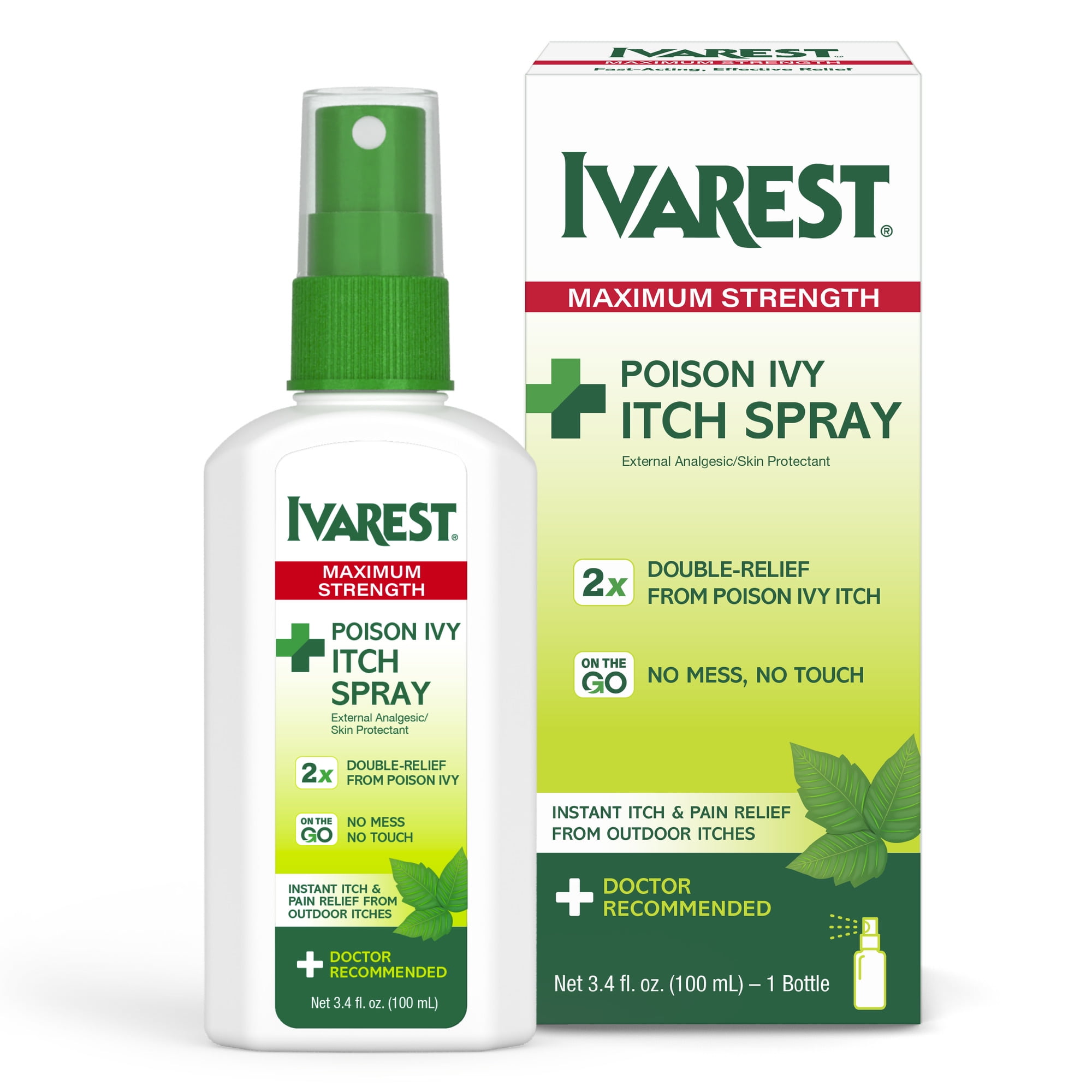 (3 pack) Ivarest Poison Ivy Itch Spray, Maximum Strength Relief, 3.4 oz, Unscented