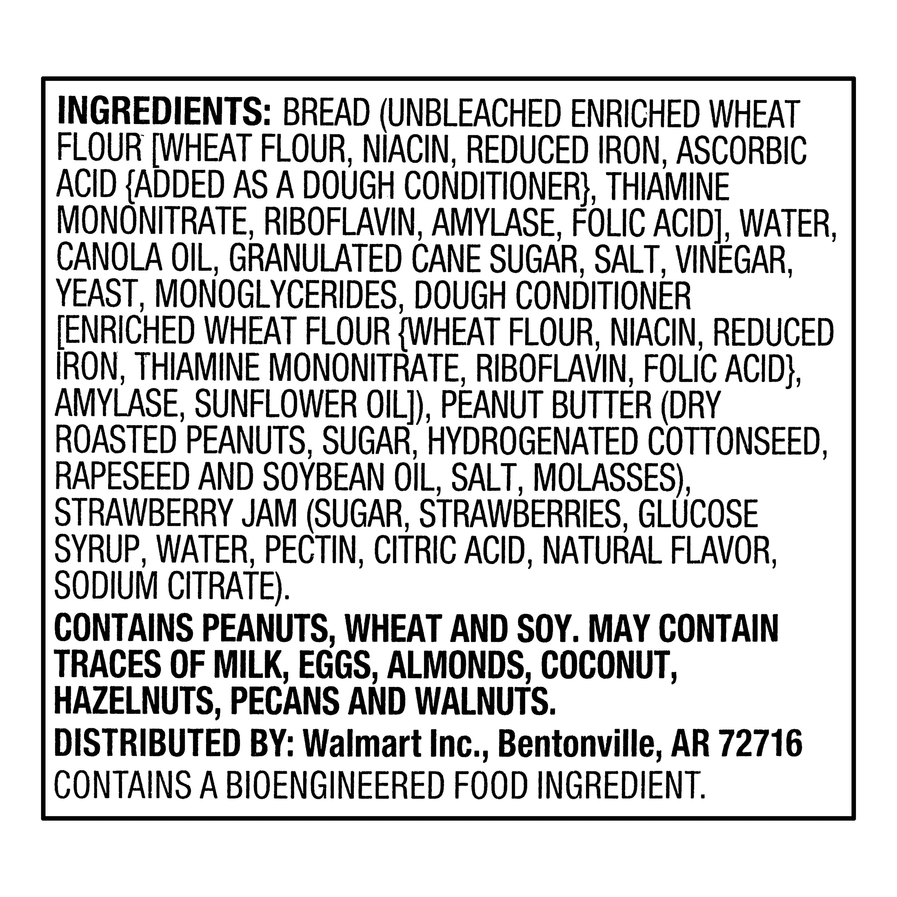 Great Value Frozen Peanut Butter and Strawberry Jam No Crust Sandwiches, 22 oz, 10 Count