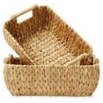 thumbnail image 7 of Casafield (Set of 2) Water Hyacinth Oval Storage Baskets with Wooden Handles - Medium Woven Bin Organizers, 7 of 7