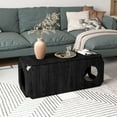 thumbnail image 3 of Pusnapku 39" Coffee Table, Farmhouse Rustic Center Table with Holes and Anti-Collision Corners, Wooden Rectangle Accent Table, for Living Room, 3 of 9