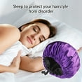 thumbnail image 5 of Satin Sleeping Cap, Double Layer Night Hair Bonnet, Adjustable Straps for Secure Fit, Soft Breathable Fabric for Hair Protection and Frizz Reduction, Multi-Color Reversible Design, 34x34cm, 5 of 7