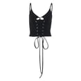 thumbnail image 5 of hirigin Sexy Corset Tops for Women Vintage Goth Underbust Boned Backless Sleeveless Adjustable Spaghetti Straps Bustier(F-Black Corset,S), 5 of 9