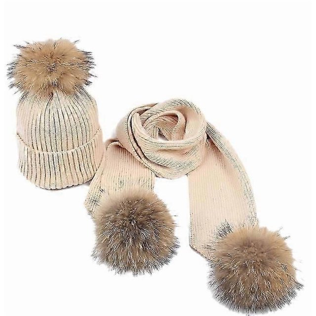 Womens Wool Hat and Scarf Winter Set