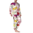thumbnail image 3 of Kll Butterflies And Vintage Sleepwear Mens Flannel Pajamas,Long Cotton Pj Set, 3 of 9