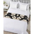 thumbnail image 5 of Xipuska Beige Floral Silhouette Bed Runners for Cal King Size Bed, Decorative Bed Throws for Foot of Bed, Farmhouse Vintage Flowers Bed Runner Sofa Throw Bedding Scarf Protector Slipcover for Bedroom, 5 of 6
