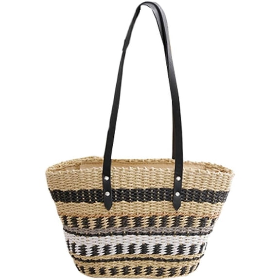 NANAHuang Straw Woven Hobo Bag for Women Handbag Leather Handle Large Capacity Totes Cabbage Basket Handwoven Purse