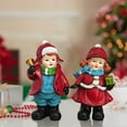 thumbnail image 4 of FeiFu A Pair of Christmas Red Clothes Winter Goblin Figurines Traditional Holiday Decoration Resin Crafts for Home Tabletop Mantel and Shelf Decor, 4 of 6