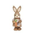 thumbnail image 2 of AZXY Straw Easter Bunny Decoration, Rustic Country Rabbit Figurine with Carrot for Spring Home, Indoor-Outdoor Easter Holiday Party & Mantel, Thoughtful Gift for Shelf & Garden Styling, 2 of 3