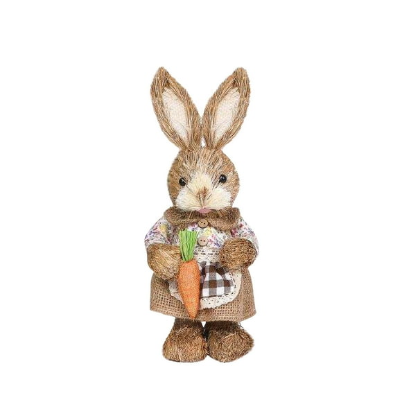 Pisexur Easter Bunny Decorations Spring Decor Easter Simulation Bunny Home Garden Bunny Decoration Creative Straw Bunny Easter Basket Stuffers for Kids