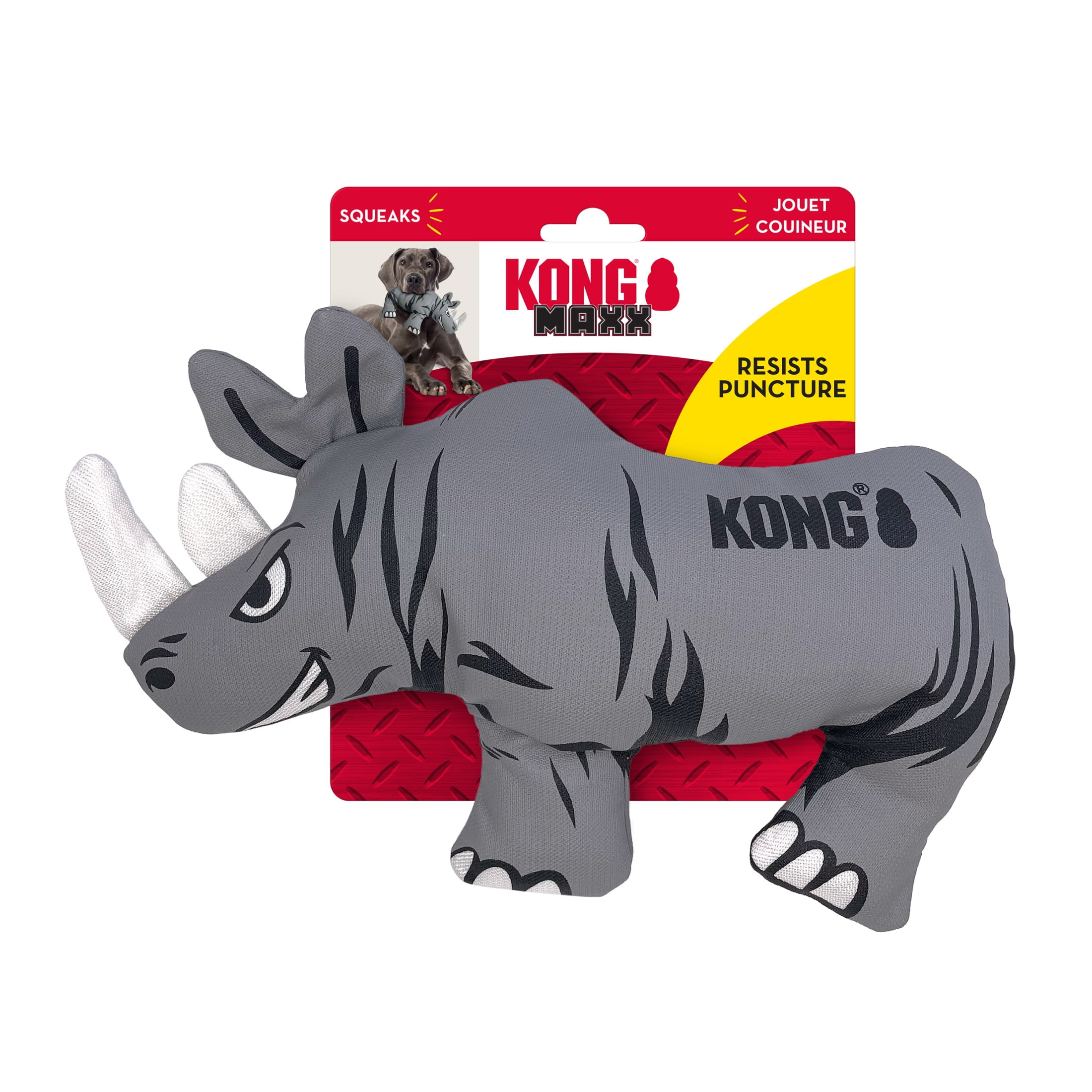 KONG® Maxx Rhino Squeaker Dog Toy, 5x more Puncture Resistant, Large