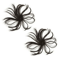 HEMOTON 2pcs Women Hair Toppers for Adding Volume Wiglets Extensions with Middle Part Fringe Synthetic Hairpiece for Thinning Hair