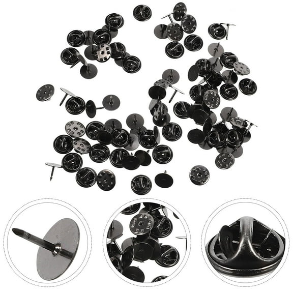 Hemobllo 50Sets Locking Pin Backings for Craft Making Jewelry and Badge Pin Accessories