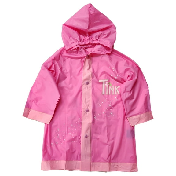 Toddler Girls Pink Tinkerbell Hooded Rain Jacket Slicker Coat Size 4T-5T