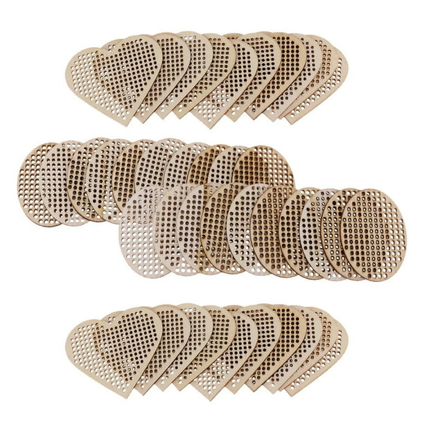 40set corazón oval en forma natural multi-agujero colgante de madera tablero de punto de cruz