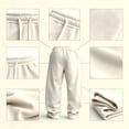 thumbnail image 5 of Mens Fall Winter Oversized Straight Leg Sweatpants, American Baggy Wide Leg Fleece‑Lined Elastic Waist Casual Sports Pants Green S, 5 of 5