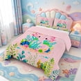 thumbnail image 2 of Manfei Sealife Axolotl Full Size Comforter Sets,Kawaii Ocean Animal Bedding Comforter Set,Pink Reversible,3-Piece,1 Comforter and 2 Pillowcases, 2 of 7