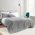 thumbnail image 6 of Queen Size Bed Blanket, 90x90 inch Soft & Warm Throw Blanket for Sleep Snap, Lightweight Reversible Blankets and Cozy Throws for Bedroom Office Travel Camping & Home Decor, Gray, 6 of 7