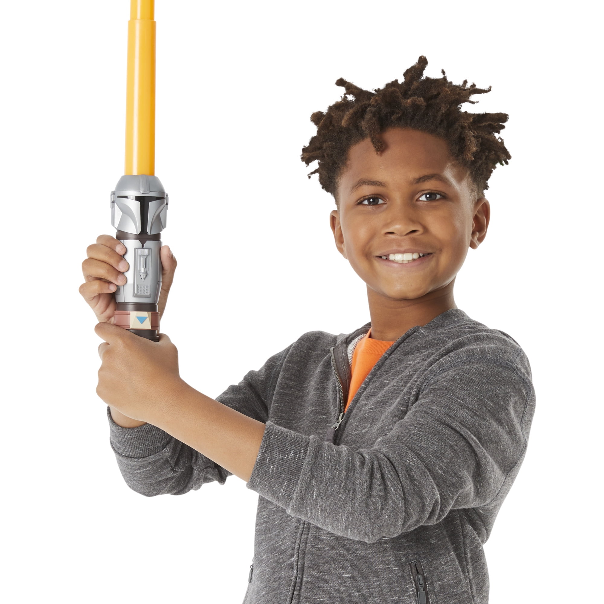 Star Wars Lightsabler Squad, Sabre laser The Mandalorian à lame orange extensible, jouet de déguisement, pour enfants, dès 4 ans