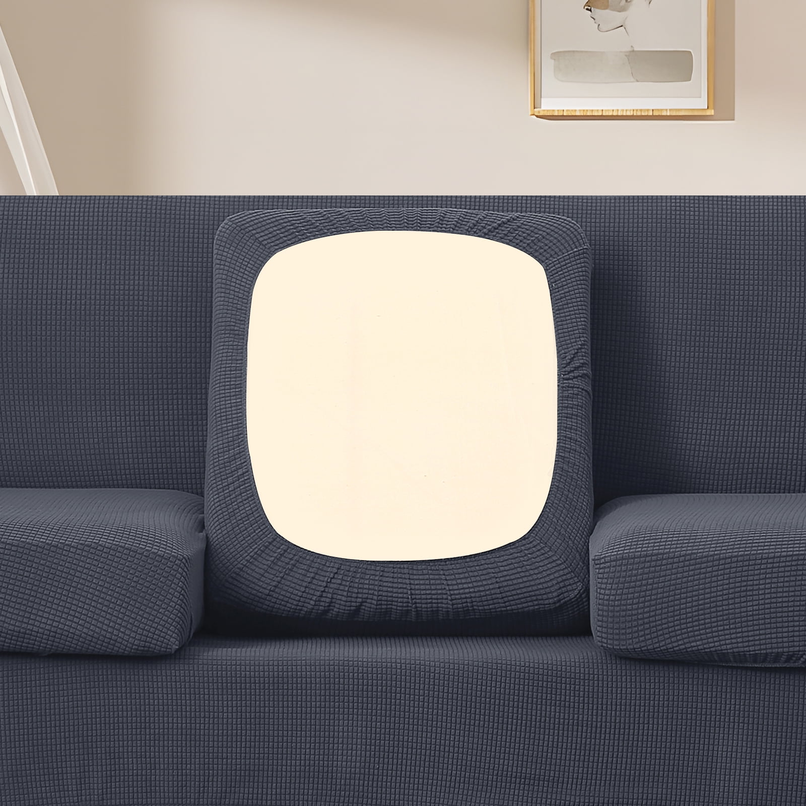 U-NICE HOME 4 Pieces Oversized Stretch Couch Cover Sofa Cover Washable Sofa Slipcover With Individual Seat Cushion for 3 Cushion Couch Sofa Pet Friendly, Dark Grey