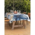 thumbnail image 3 of Outdoor Tablecloth with Umbrella Hole for Patio/Picnic/Party/Camping, Blue Starfish Coastal Waterproof Table Cloth Rectangle Table Cover Washable, Eucalyptus Summer Nautical Shell (60"x 84"), 3 of 8