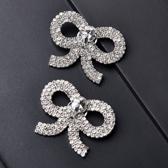 LIFKOME 1 Pair Crystal Bow Shoe Clips, Elegant Shoe Jewelry Accessories for Pumps, Heels, Flats, and Dress Shoes