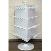 3 Sided White Plastic Counter Top Peg Board Spinner Rack Display with Hooks