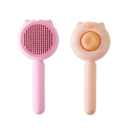 ACDANC 2Pcs Cat Brush Flexible Cat Brush for Shedding Rounded Soft Cat Grooming Supplies Pink
