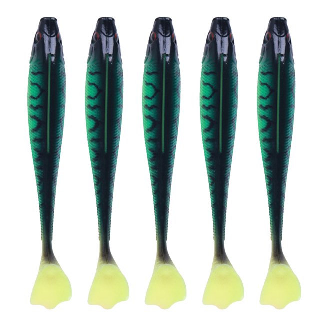 5 uds Spinpoler de simulación 9cm 5,6g señuelos cebo de pesca suave Artificial (A)